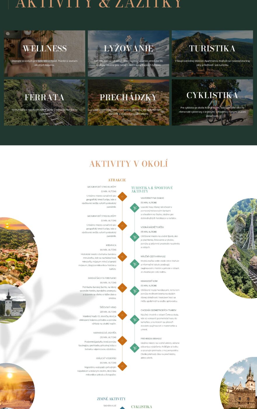 Webová stránka na mieru pre developerský pprojekt Krahule Apartmány, webdizajn pre developerský projekt, interaktívna webová stránka, branding pre developerský projekt a investičné nehnuteľnosti, logo na mieru
