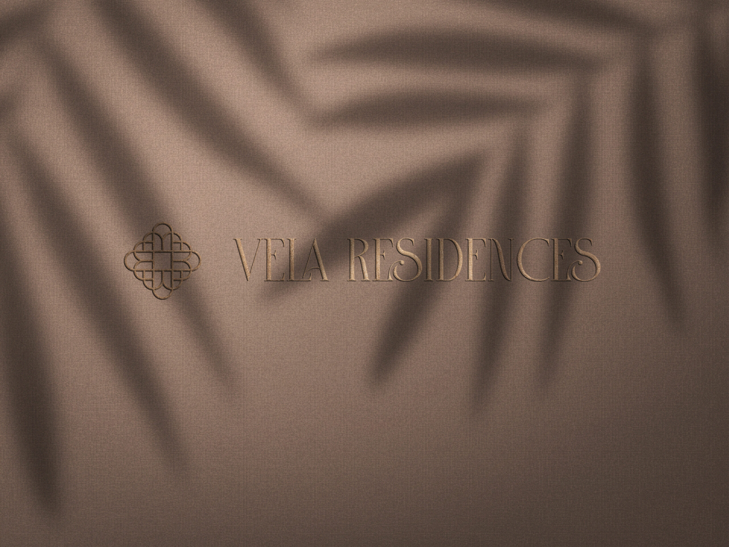 VELA Residences, logo a branding na mieru pre developerský projekt v Dubaji, dizajn loga a firemná identita, logo pre developerskú firmu