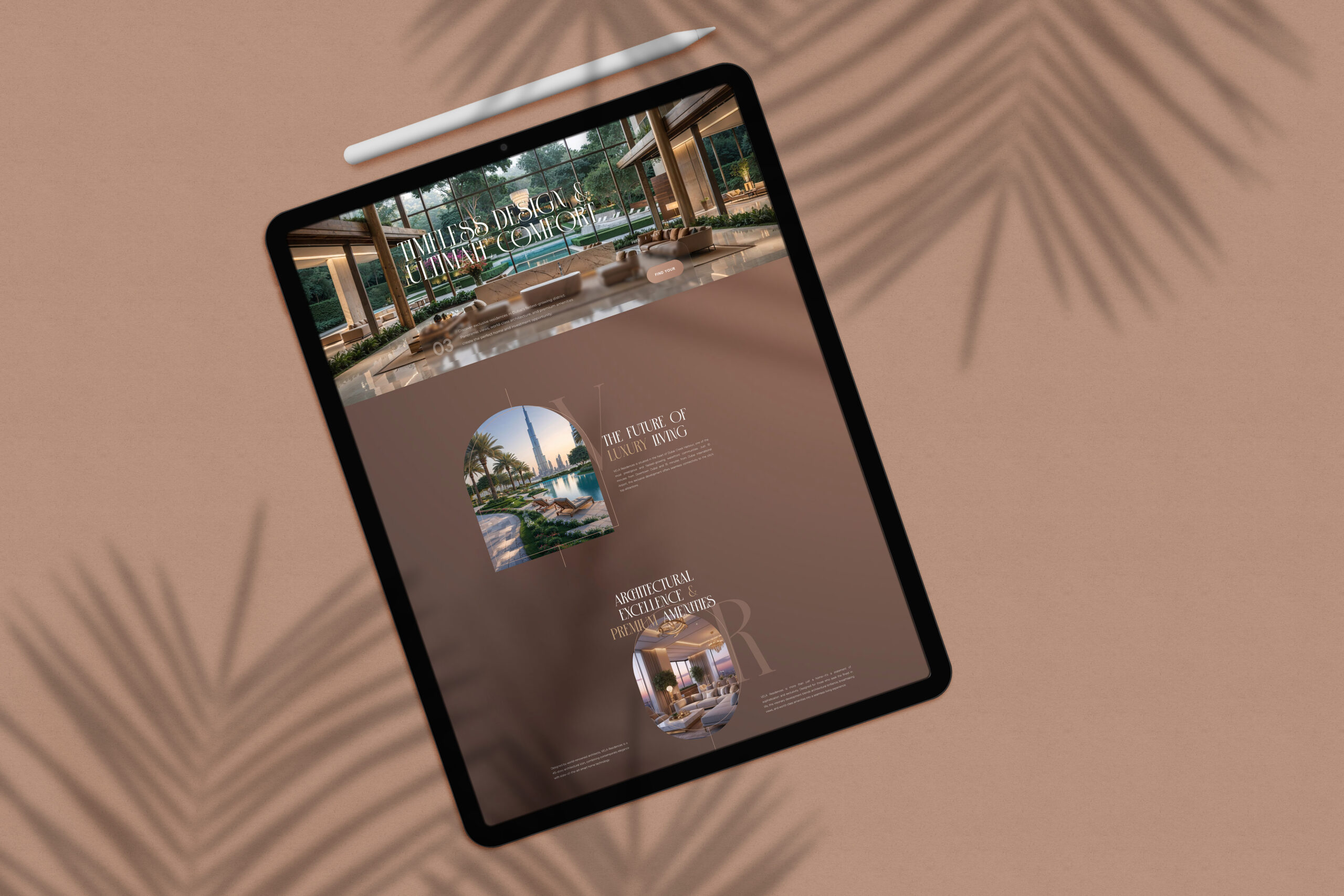 Webová stránka pre developerský projekt v Dubaji - VELA Residences