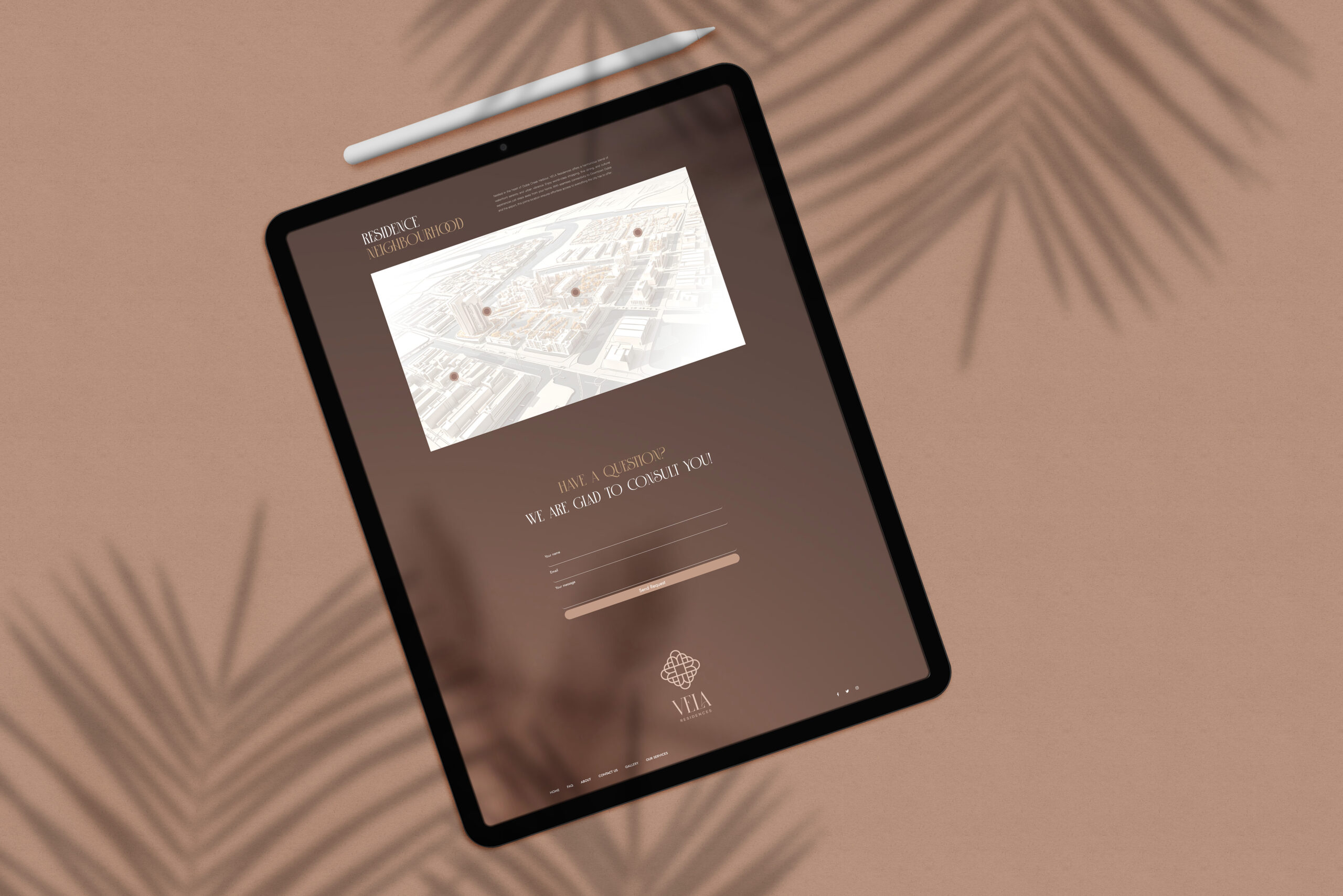 Webová stránka pre developerský projekt v Dubaji - VELA Residences
