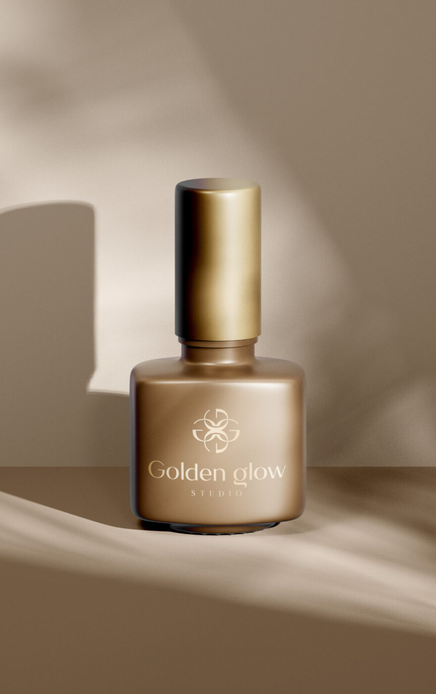 Branding pre Golden Glow Studio, firemná identita na mieru, grafický dizajn
